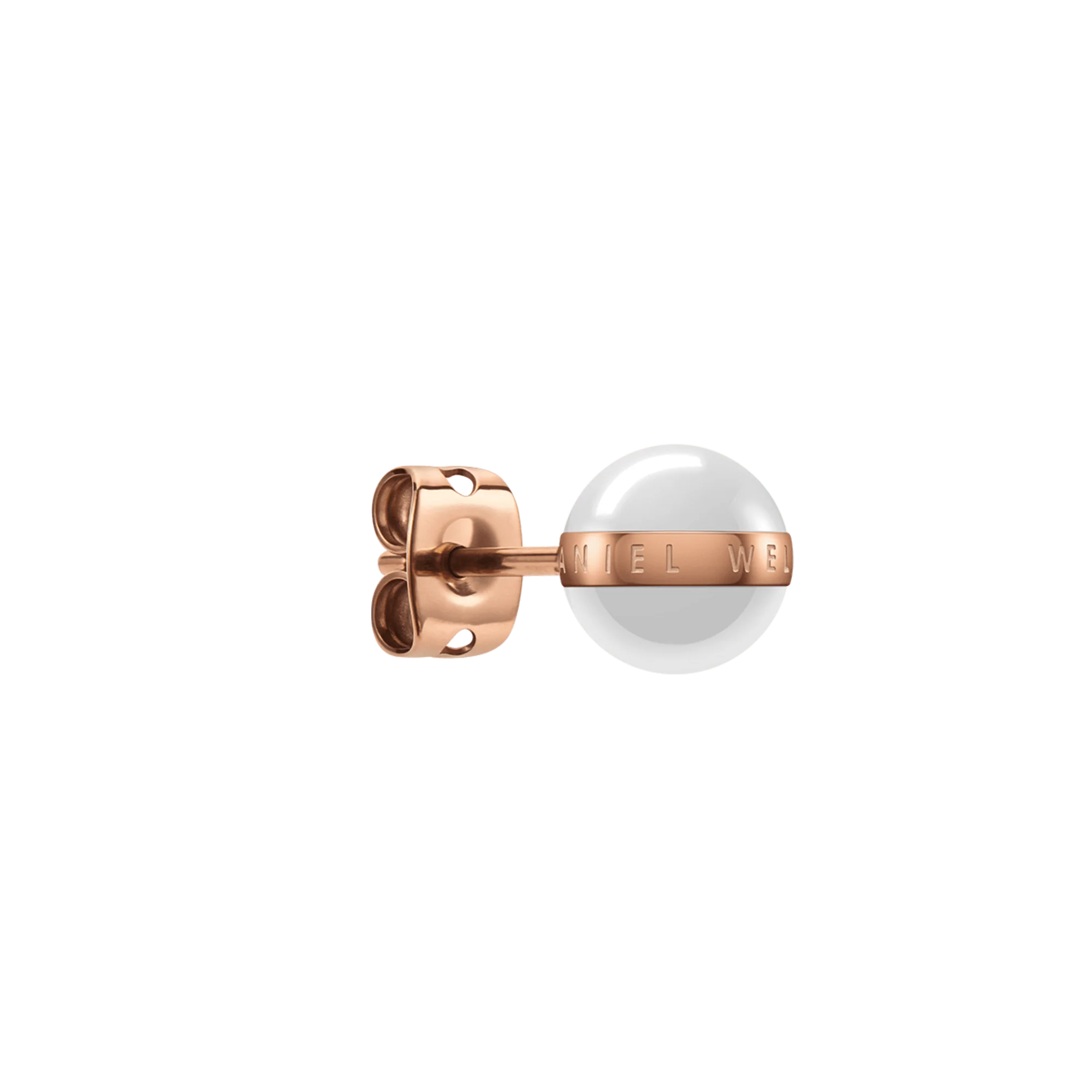 Aspiration Earrings Rose Gold Satin White - Image 3