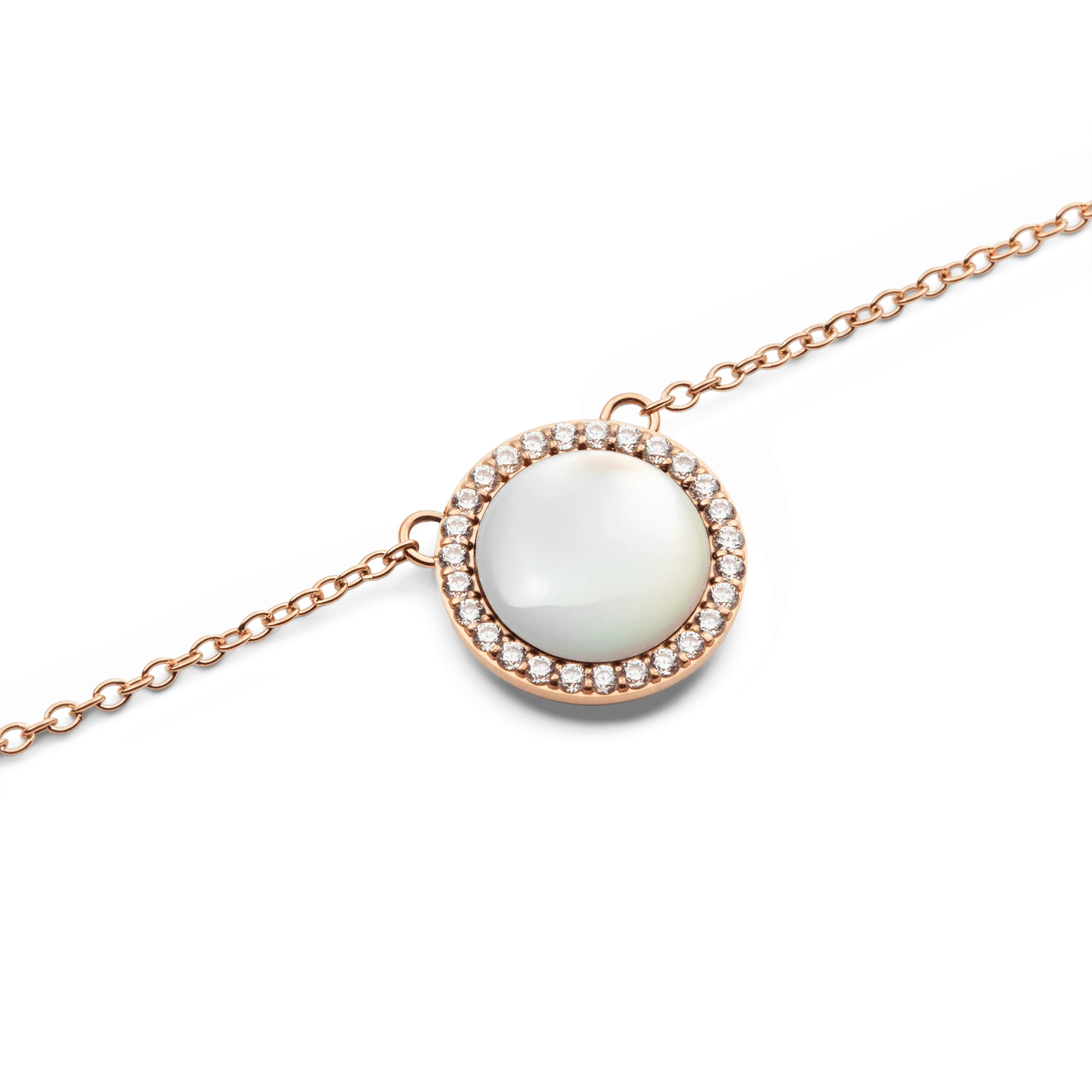 Audrey Necklace Mother of Pearl Rose Gold - Image 3