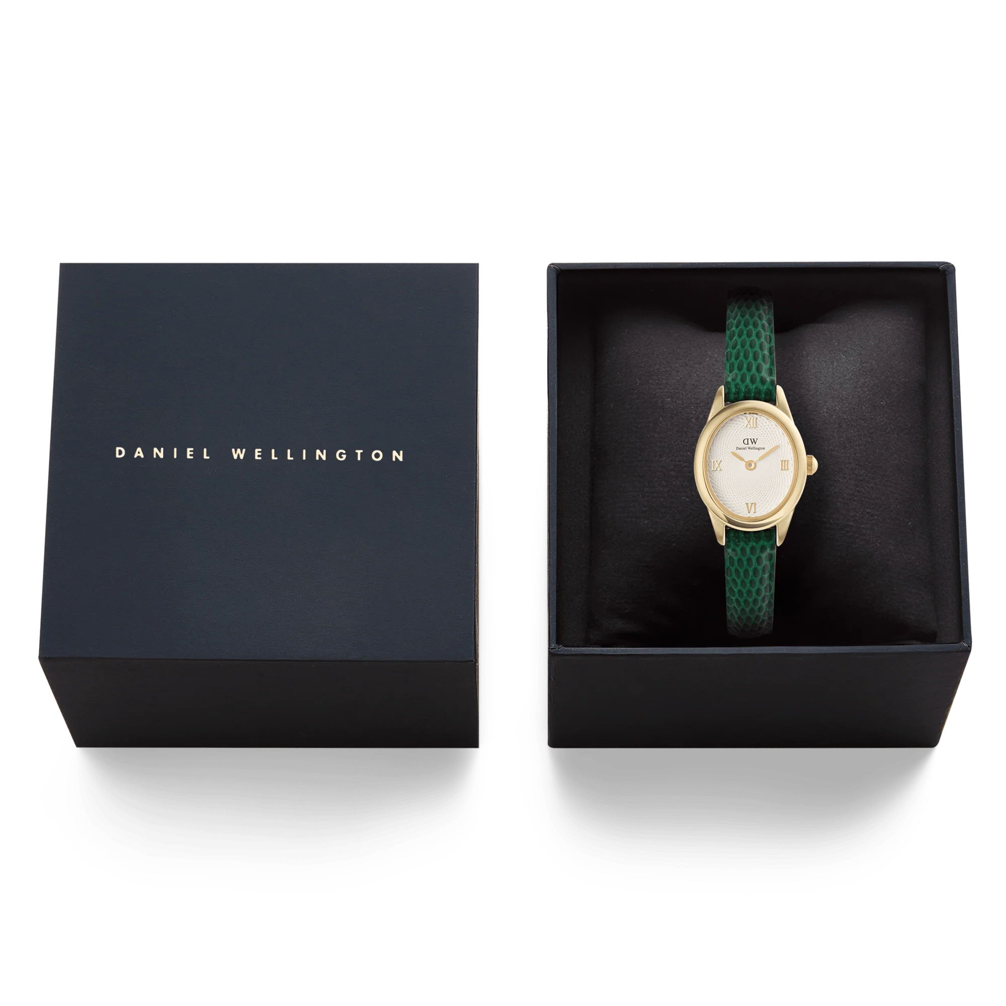 Ophelia Mini Green Lizard White Guilloché Gold - Image 6