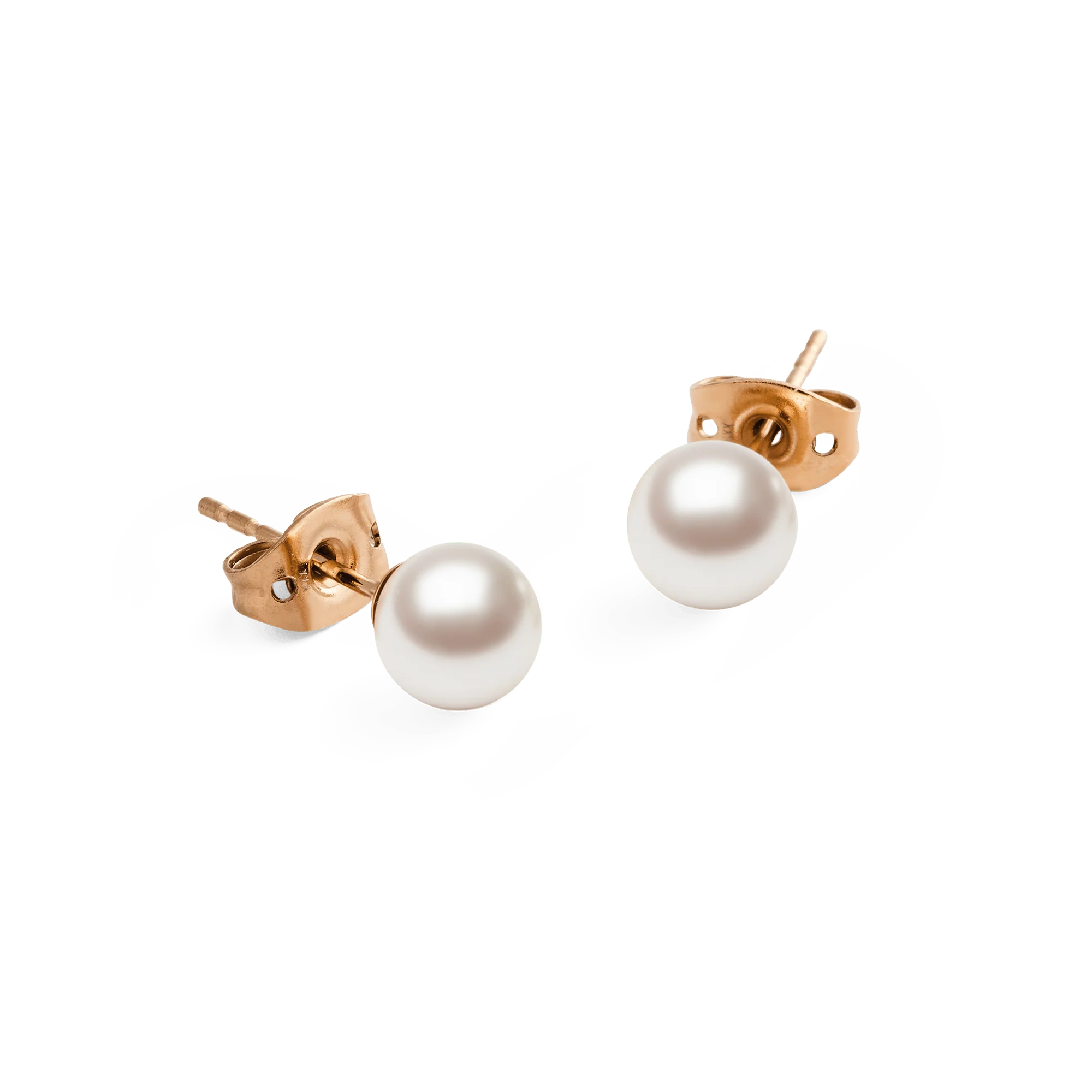 Pearl Stud Earring Rose Gold - Image 3